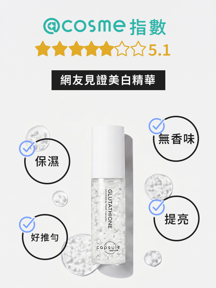榮獲@cosme高分評鑑,網友口碑推薦透亮美白精華