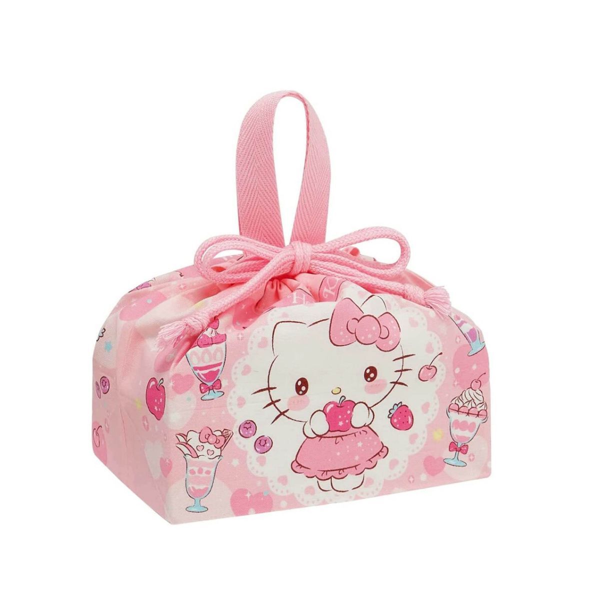 日本製 HELLO KITTY  棉質束口便當袋