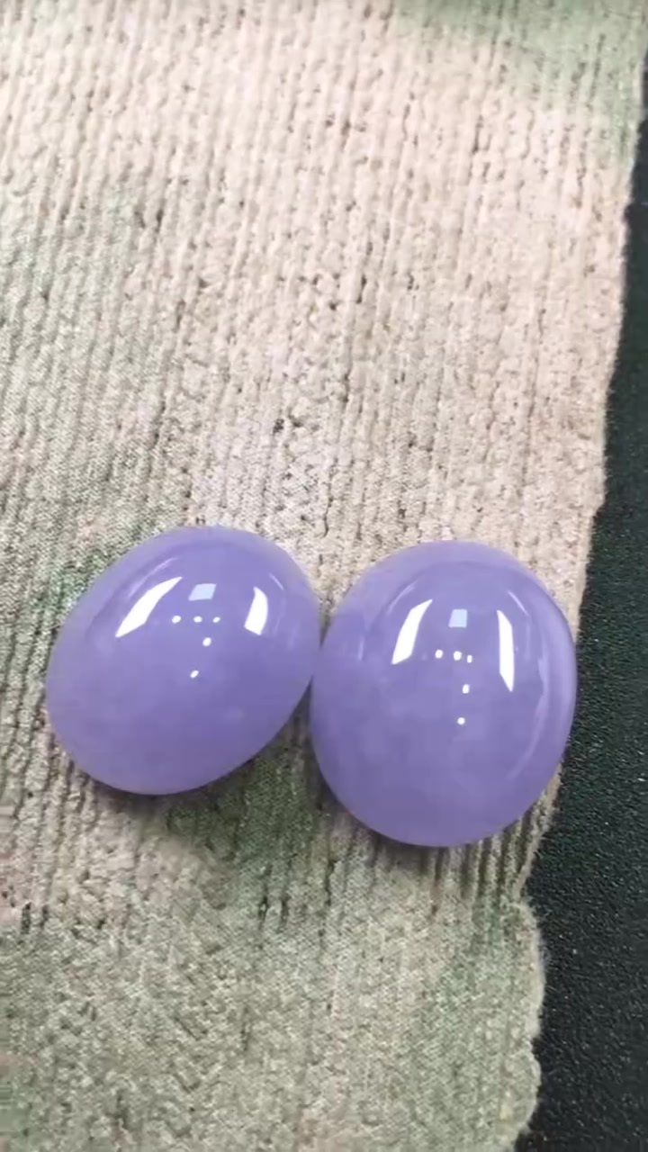 翡翠蛋面一對,天然翡翠A玉, 緬甸玉, Jade, Jadeite