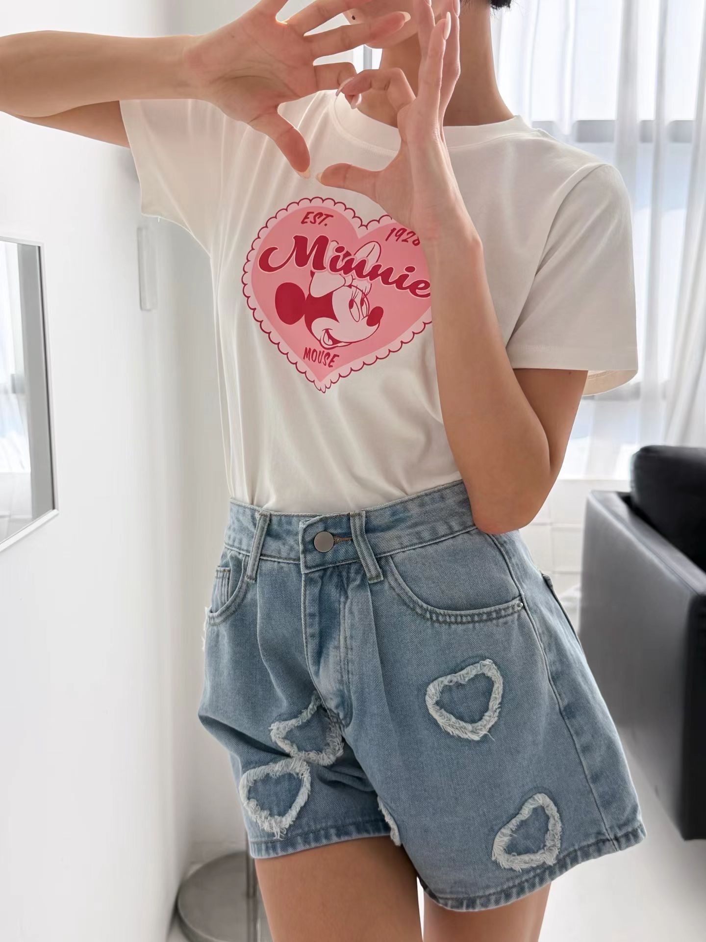 Marie Marie 愛心牛仔短褲