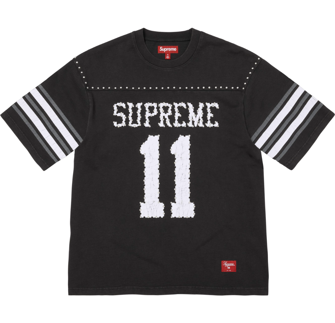 SUPREME SS26 STUDDED FOOTBALL TOP短T (4色)