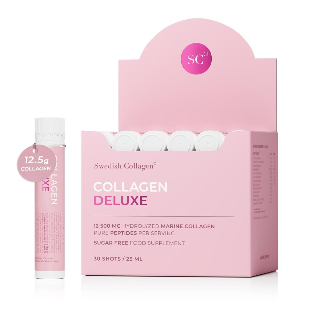 瑞典Swedish Collagen Deluxe 小粉瓶膠原抗糖飲 20支【正品  】 膠原蛋白豪華版 水解海洋膠原蛋白液補充劑 12500mg