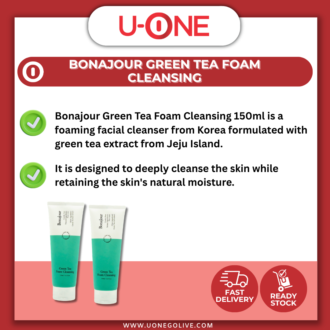 U-ONE | Korea | Bonajour | Green Tea Foam Cleansing | 150ml