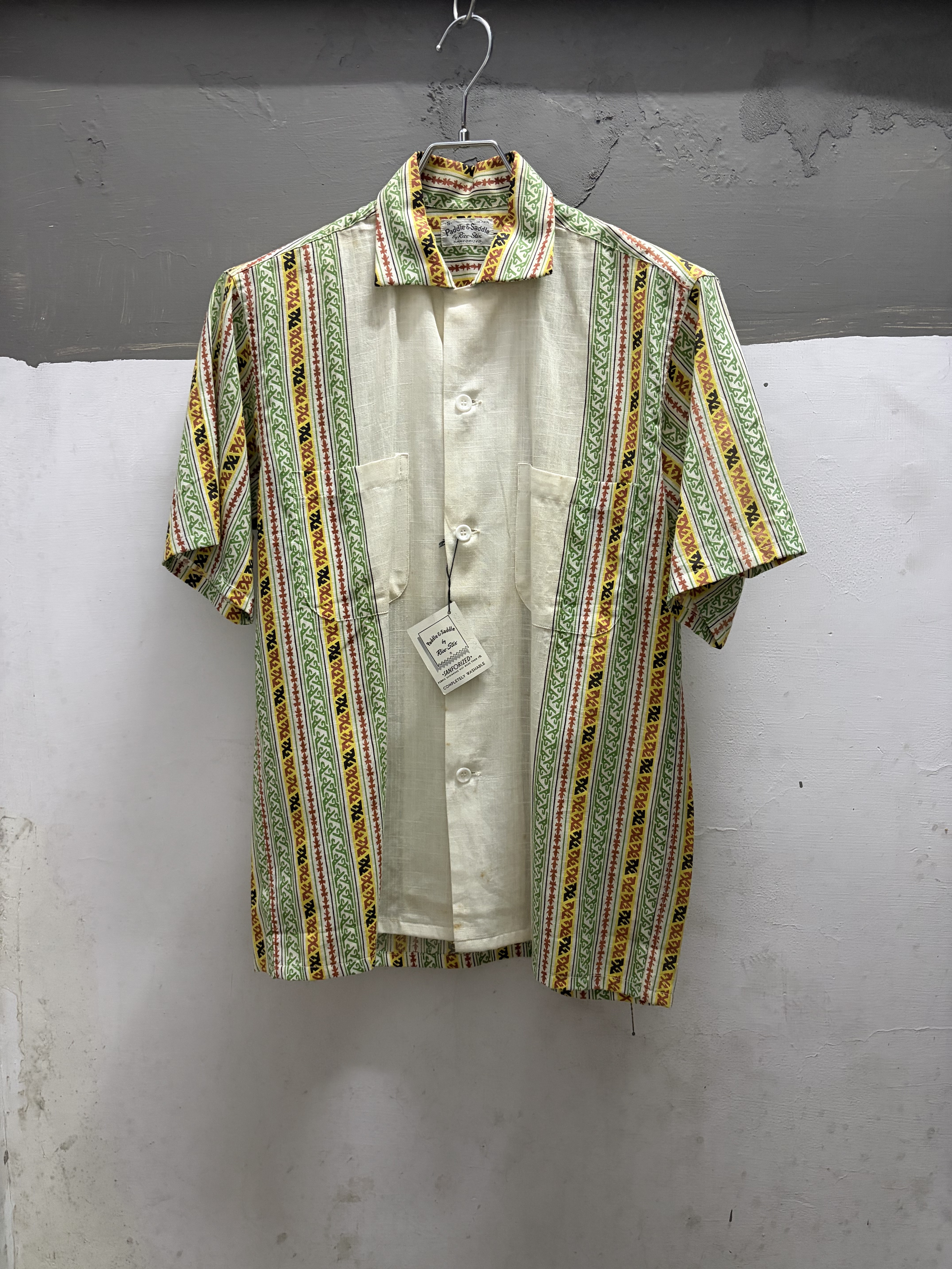 50's Paddle&Saddle Cotton Boader Nep Shirt (DEAD STOCK)