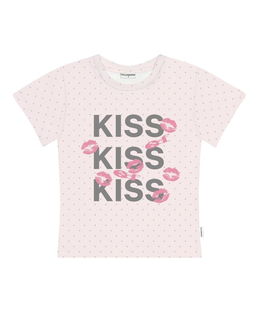 ESCAPEFROM KISS KISS KISS 印花點點修身短袖T恤 粉紅色 E261STS