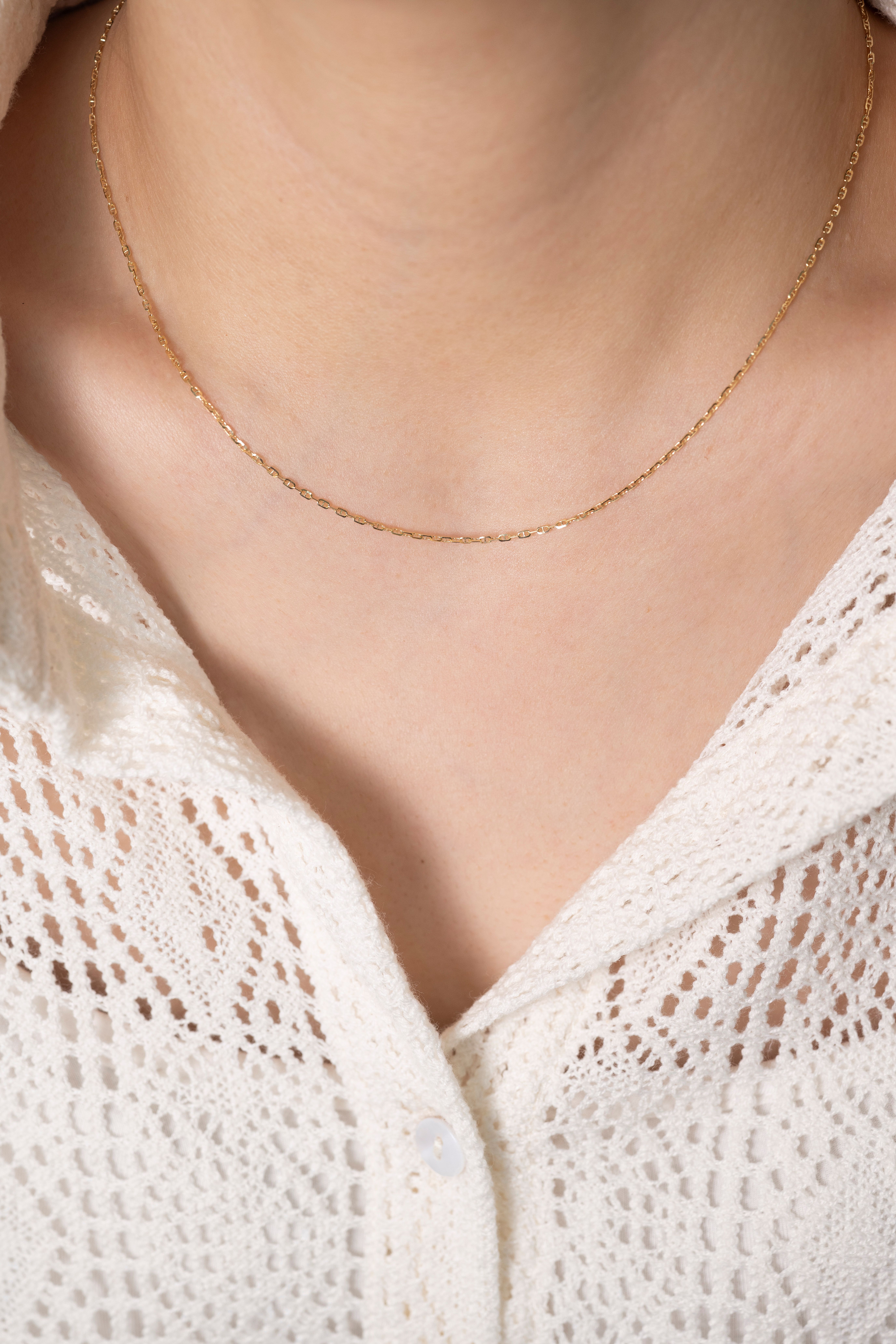 18K Italy Little Pig Nose Chain Necklace