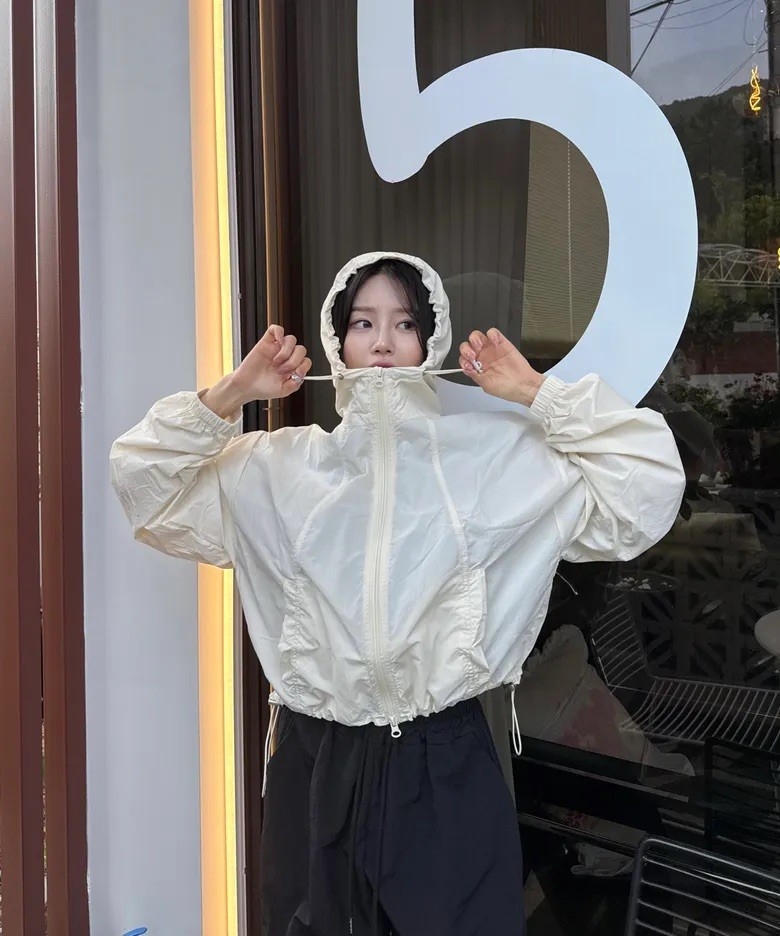 cool🇰🇷冰感抽繩短版防風外套