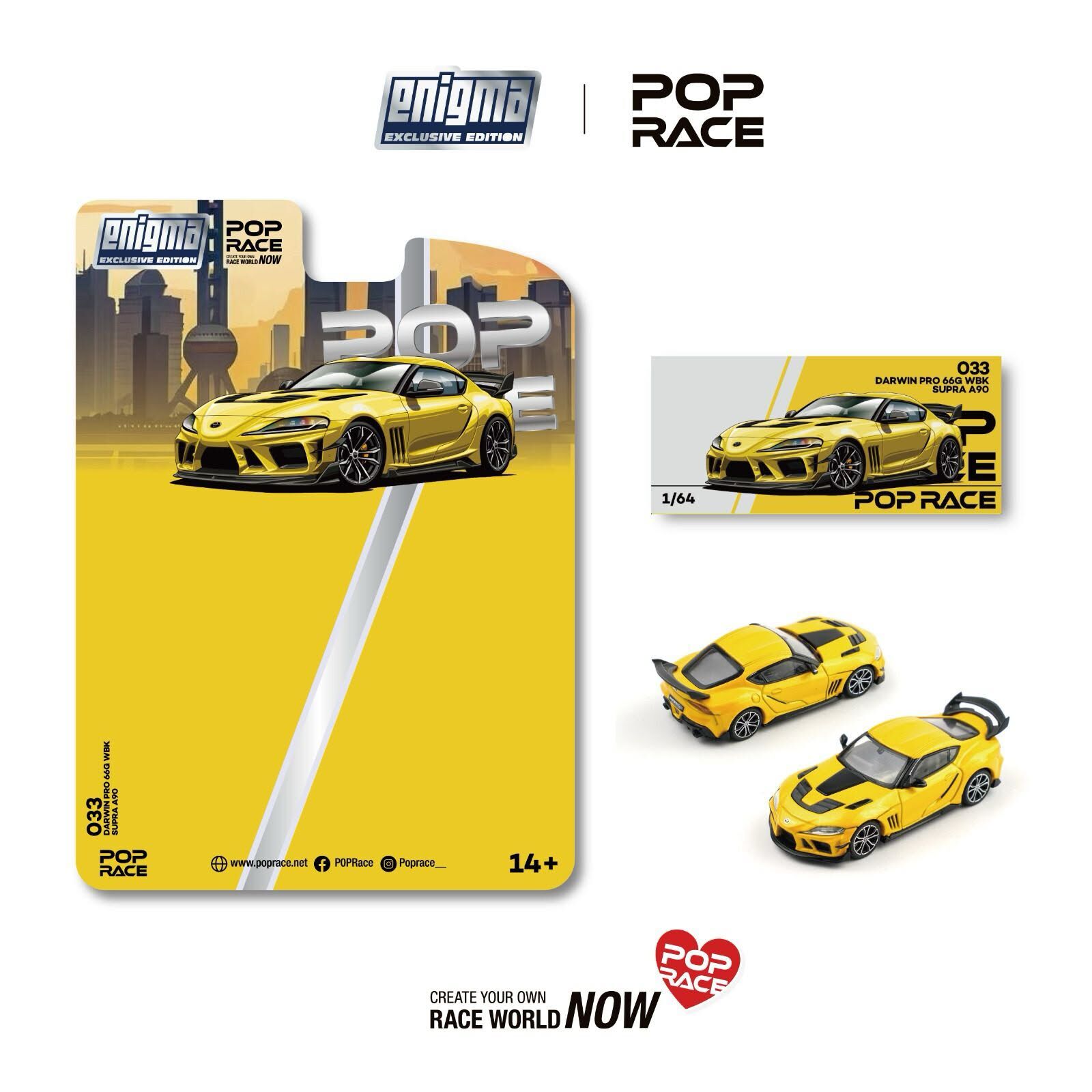 預訂 Pre Order - Poprace DARWIN PRO 66G WBK SUPRA A90 NITRO YELLOW PRE033