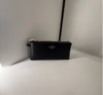 [S] KATE SPADE BLACK KO545 WREN DELICATE PEBBLE DOUBLE ZIP WRISTLET, 196021746406 (SKS1748)