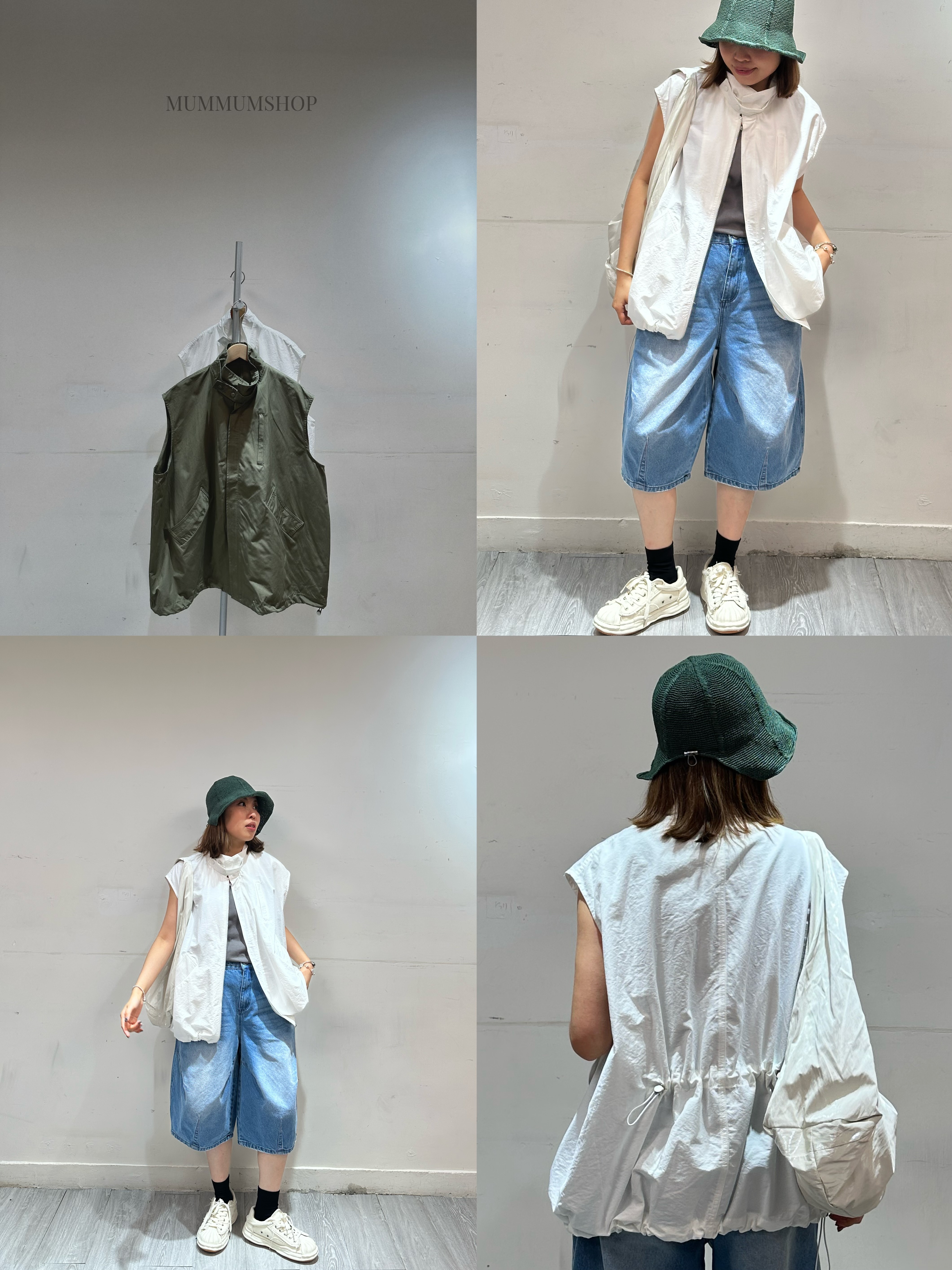 0213305a/高領工裝款無袖外套 54/54/28