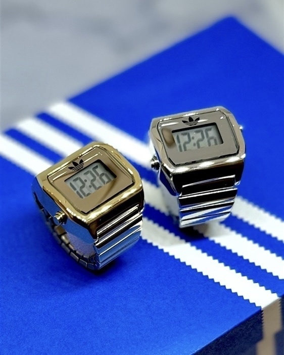 Adidas Originals x Timex Digital Two Ring 戒指手錶 不鏽鋼 聯名款 石英機芯 金色 銀色