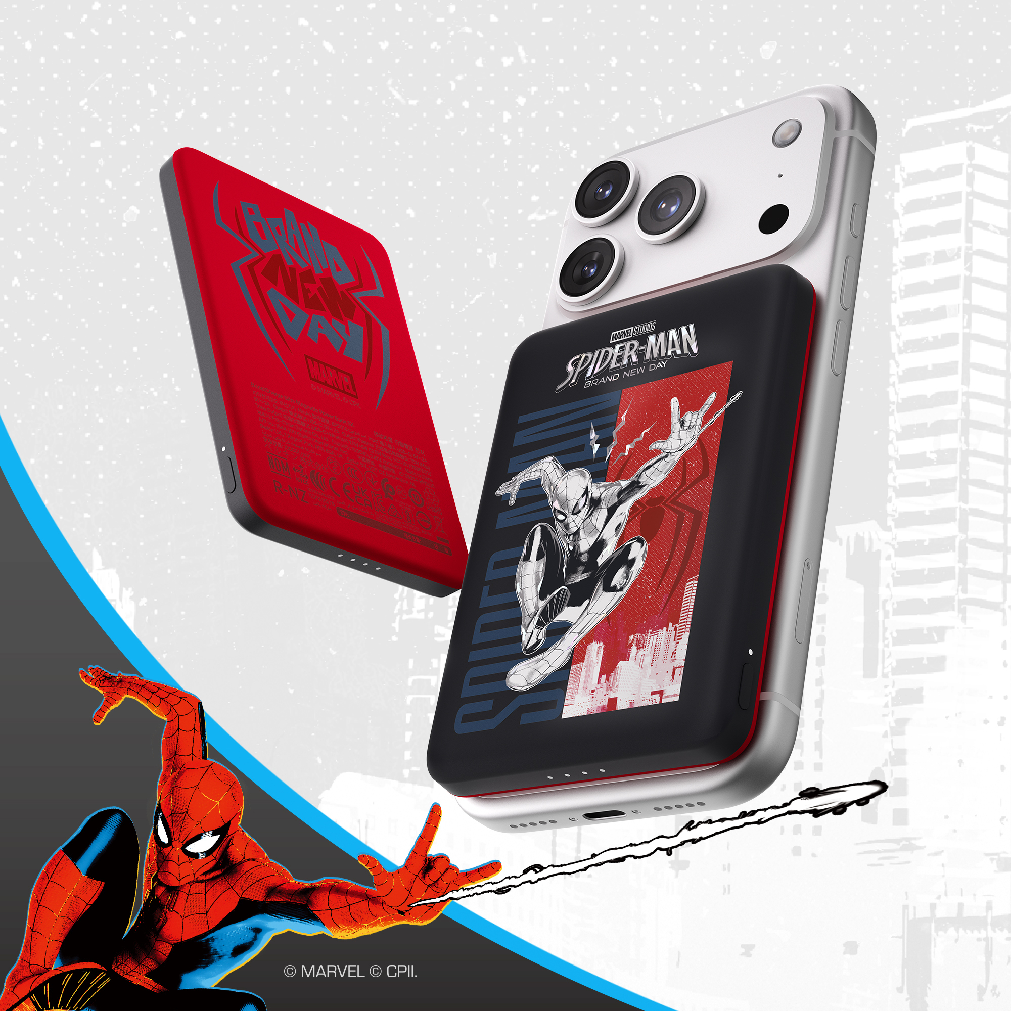 BoostCharge 纖薄磁吸行動電源 5K (蜘蛛俠, Marvel 系列)