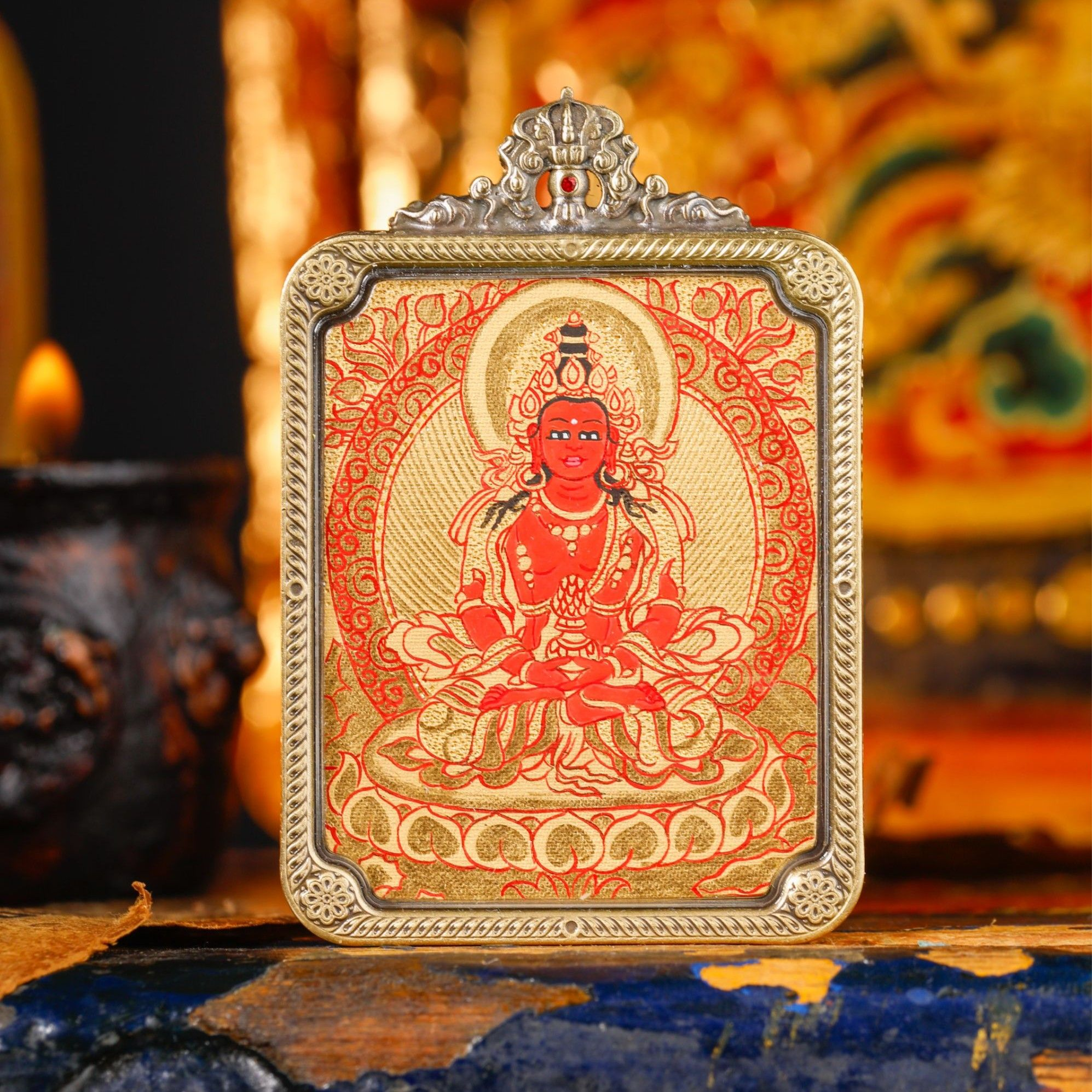 0524NK13-TIBET-NKLN-金唐長壽佛方卡（B13）