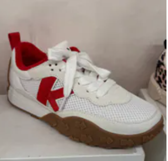 [S] KATE SPADE TRUE WHITE/CHERRY R K AS IN KATE MESH RUNNER, KG690-600 (SKS1751)