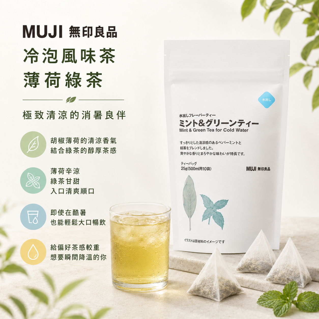 5月日本選品 | MUJI 無印良品 冷泡風味茶 薄荷綠茶&薄荷檸檬