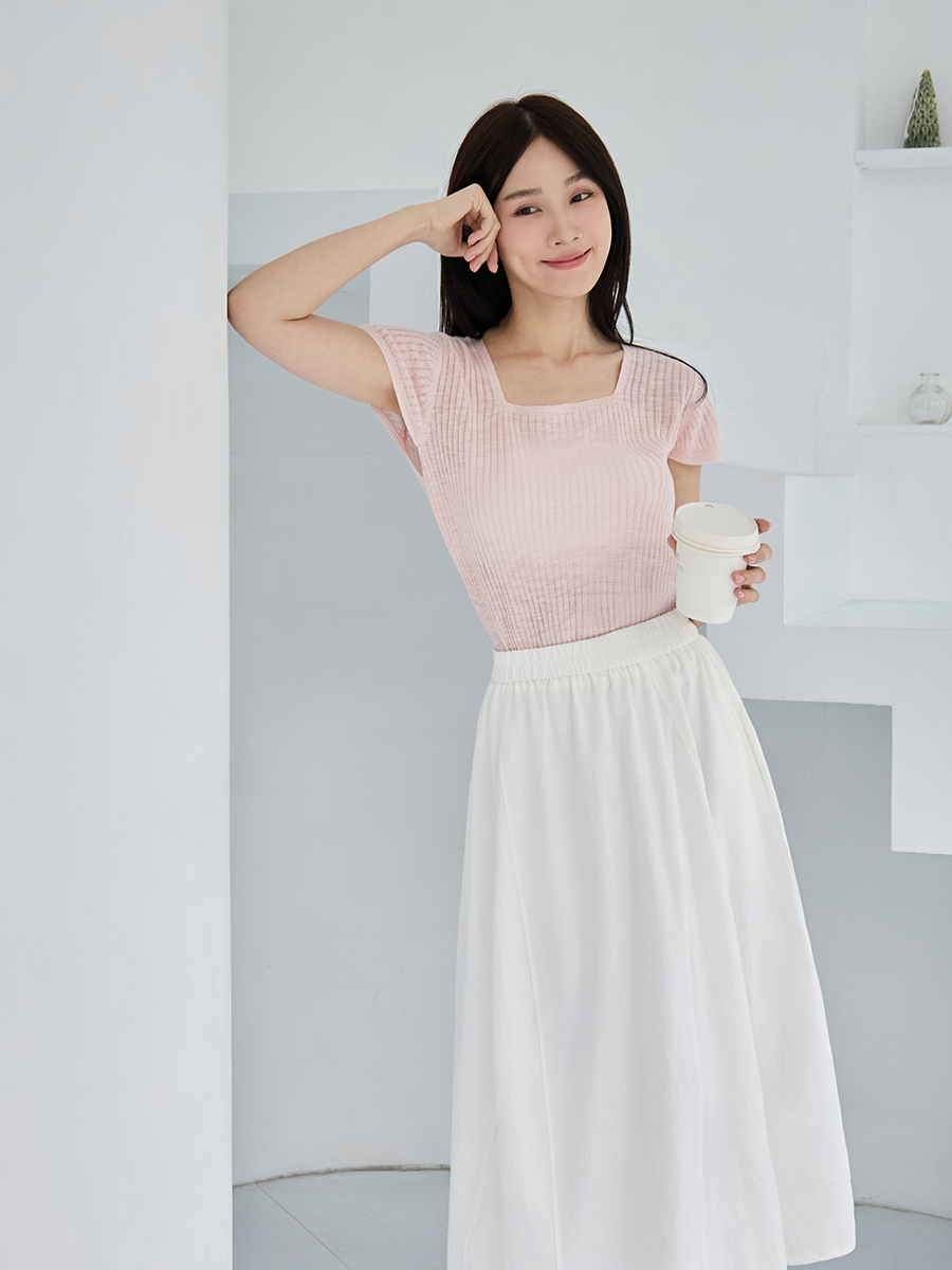 OH!HER 方領透膚針織上衣