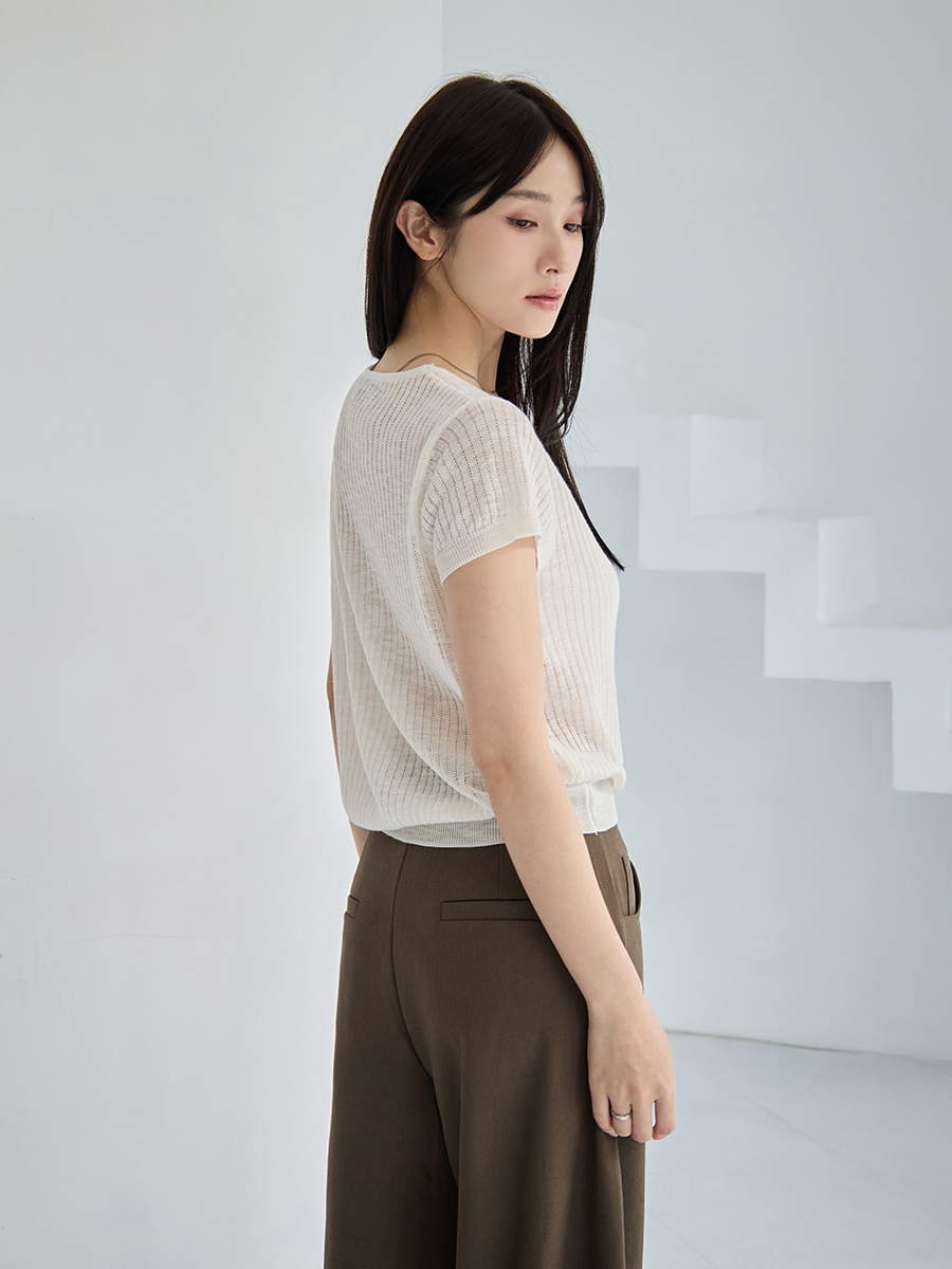 OH!HER 方領透膚針織上衣