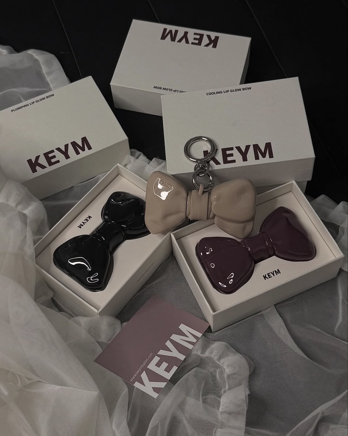 <甜度爆表🎀>韓國 KEYM by KIM 蝴蝶結 鑰匙圈 唇釉 六色