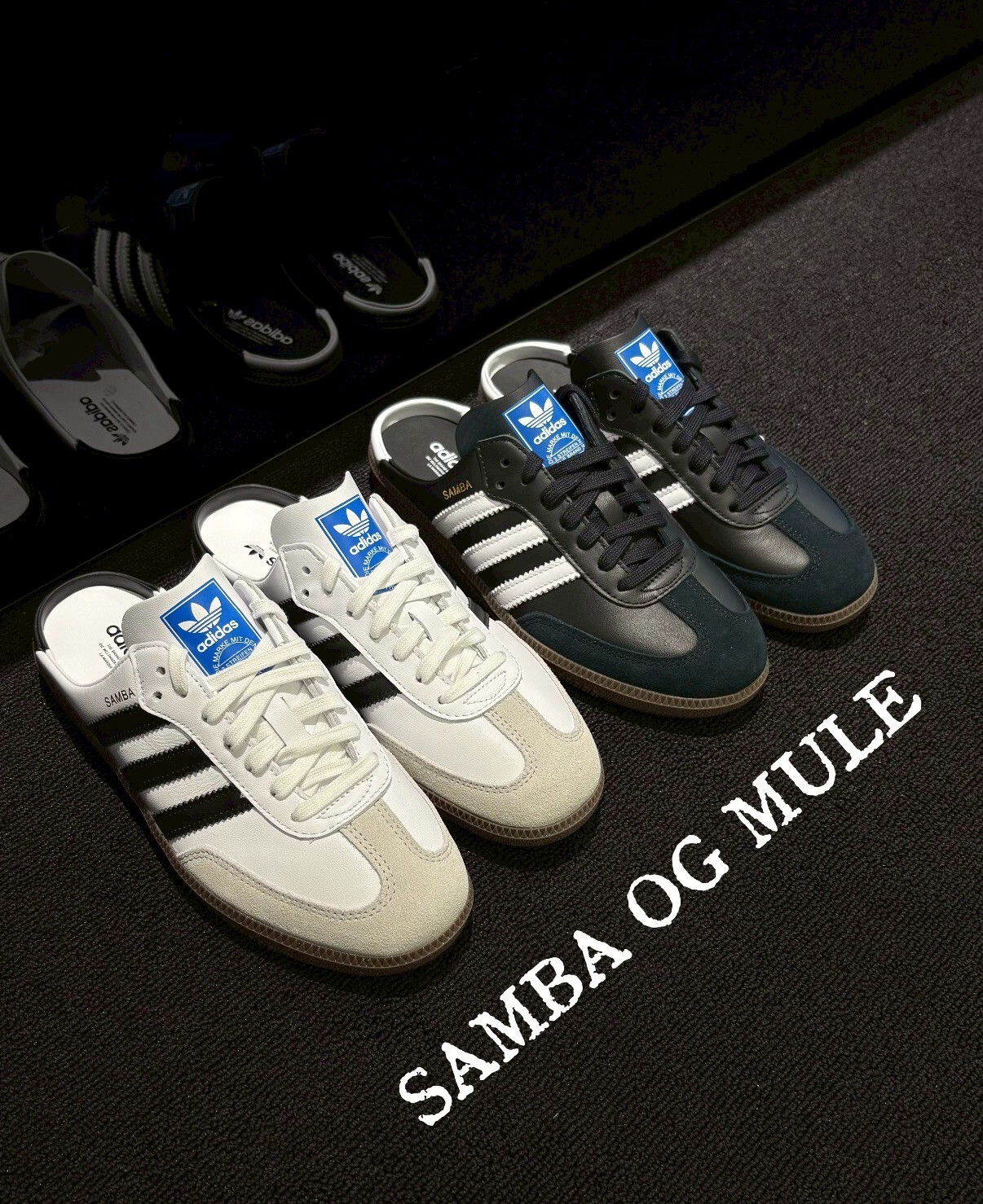 【Luxury】 ADIDAS SAMBA OG 包頭半拖鞋 懶人鞋 黑白穆勒鞋 愛迪達包頭拖鞋 一腳蹬 懶人拖鞋 LB3815 LB3814