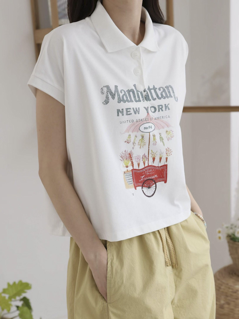 Manhattan 清新感翻領POLO衫