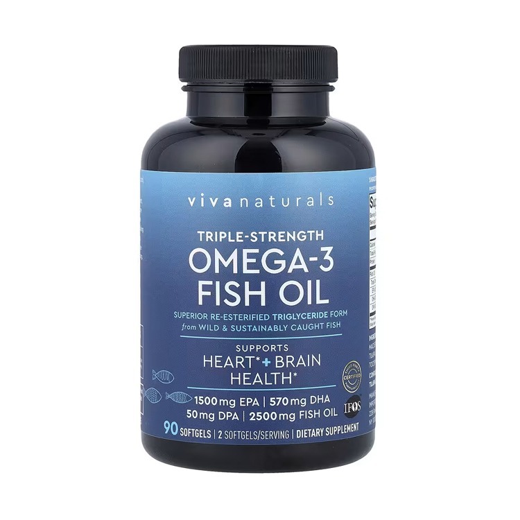 美國Viva Naturals rTG型高含量奧米加-3 ,2250毫克 (鳳尾魚,沙丁魚,鯖魚,羅非魚),90粒膠囊