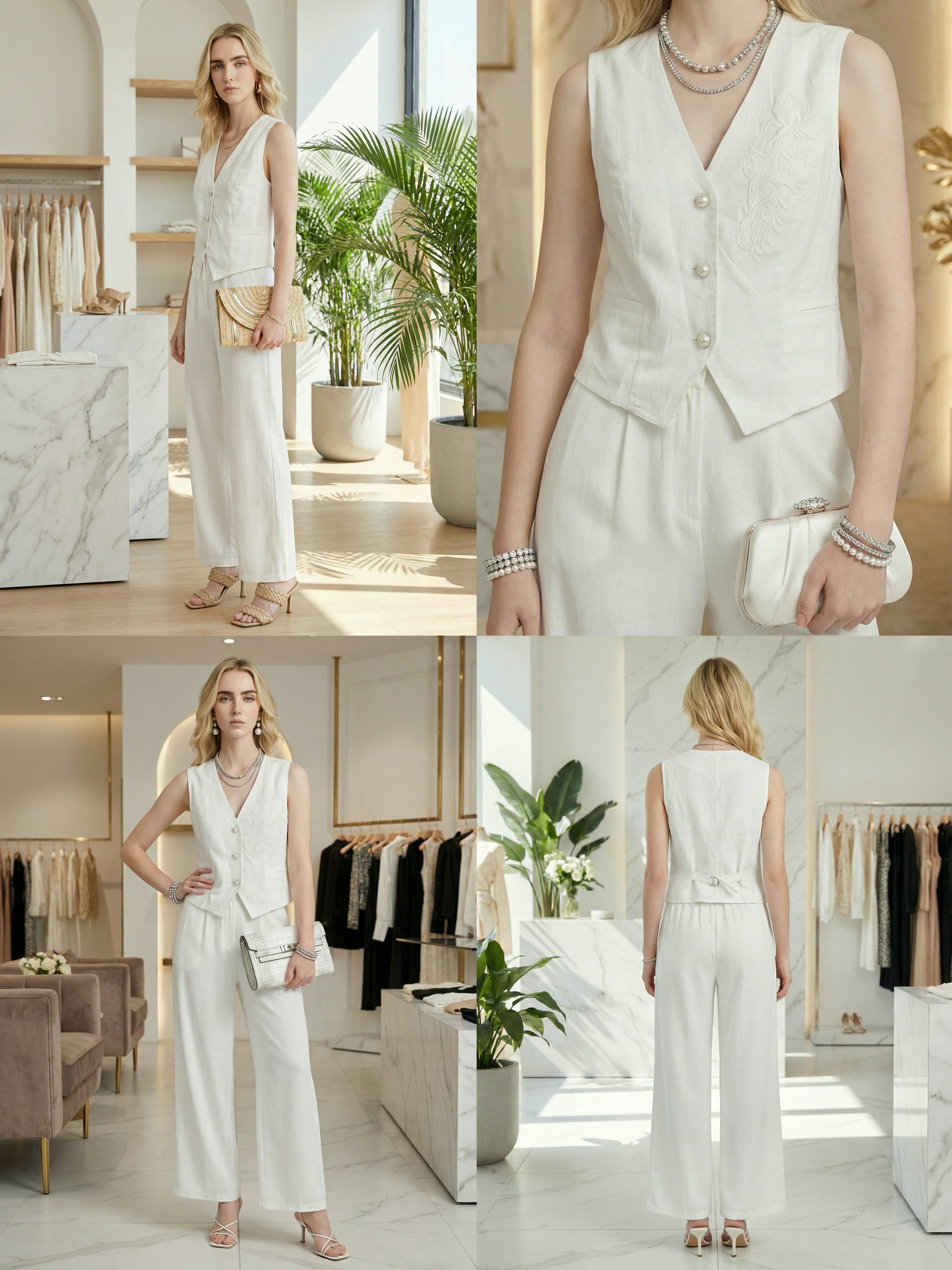 1GI0521-163 [GIOVANNI] Mony 馬甲 sans manche Blanc (EU)