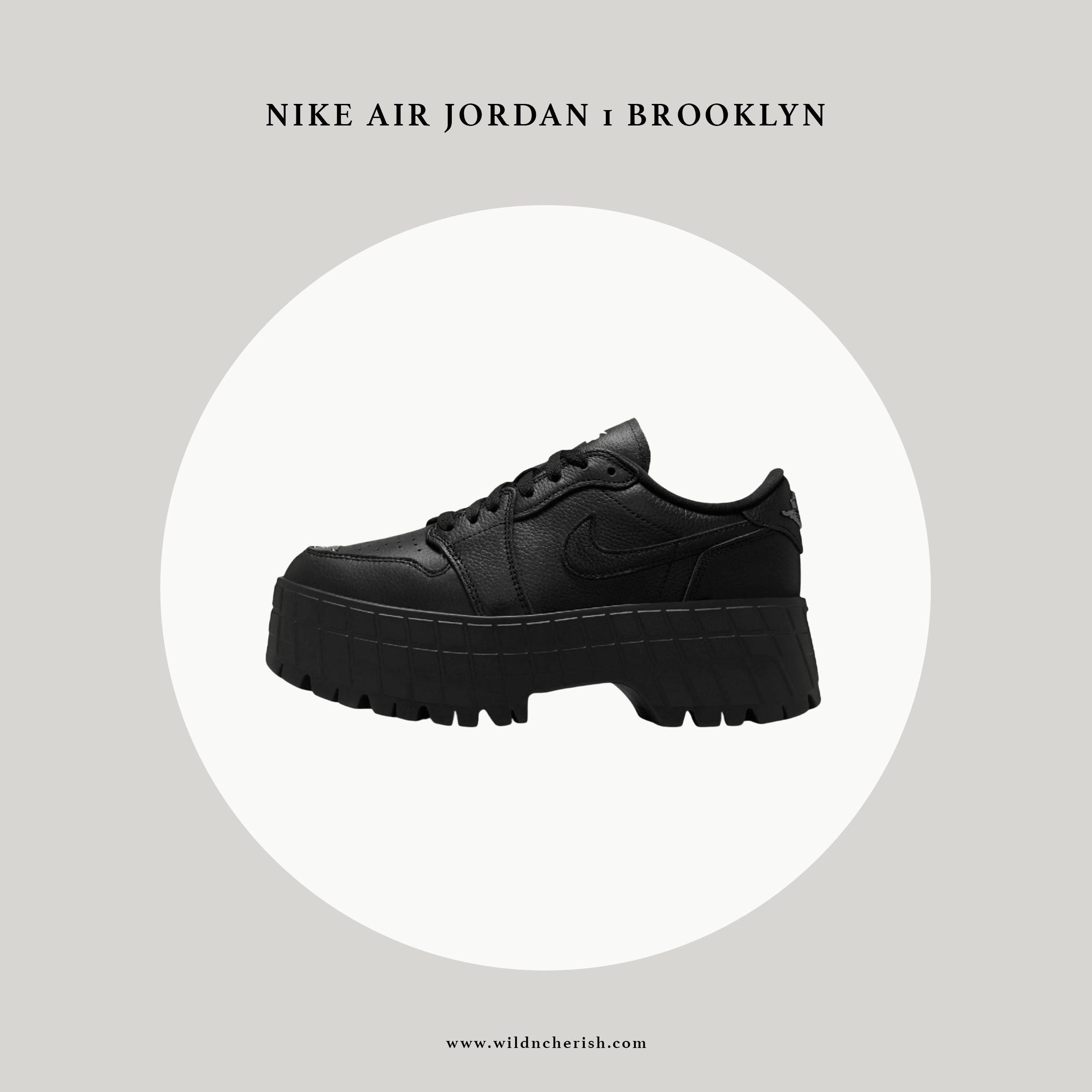預訂 | Nike Air Jordan 1 Brooklyn 厚底 黑色