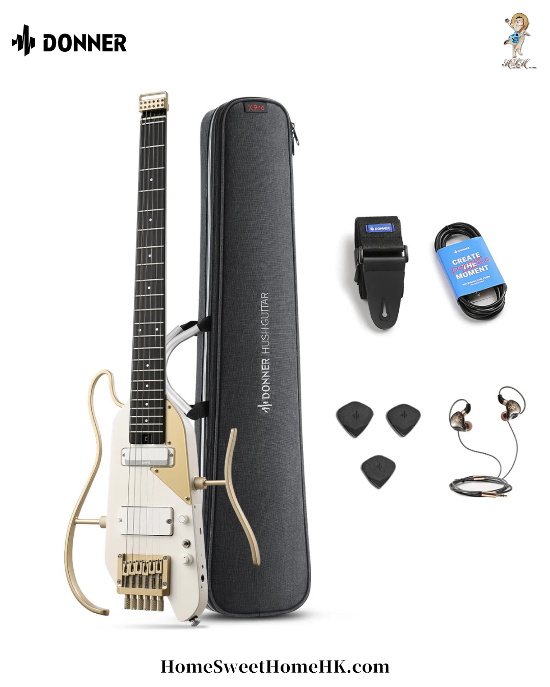 Donner HUSH X PRO 無頭可拆卸靜音電結他︱七合一經典琴型模擬︱自帶19