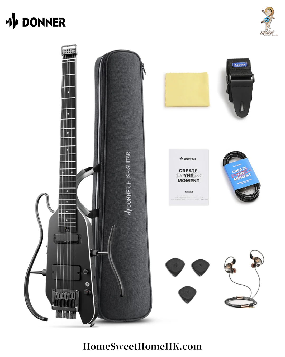 Donner HUSH X PRO 無頭可拆卸靜音電結他︱七合一經典琴型模擬︱自帶19