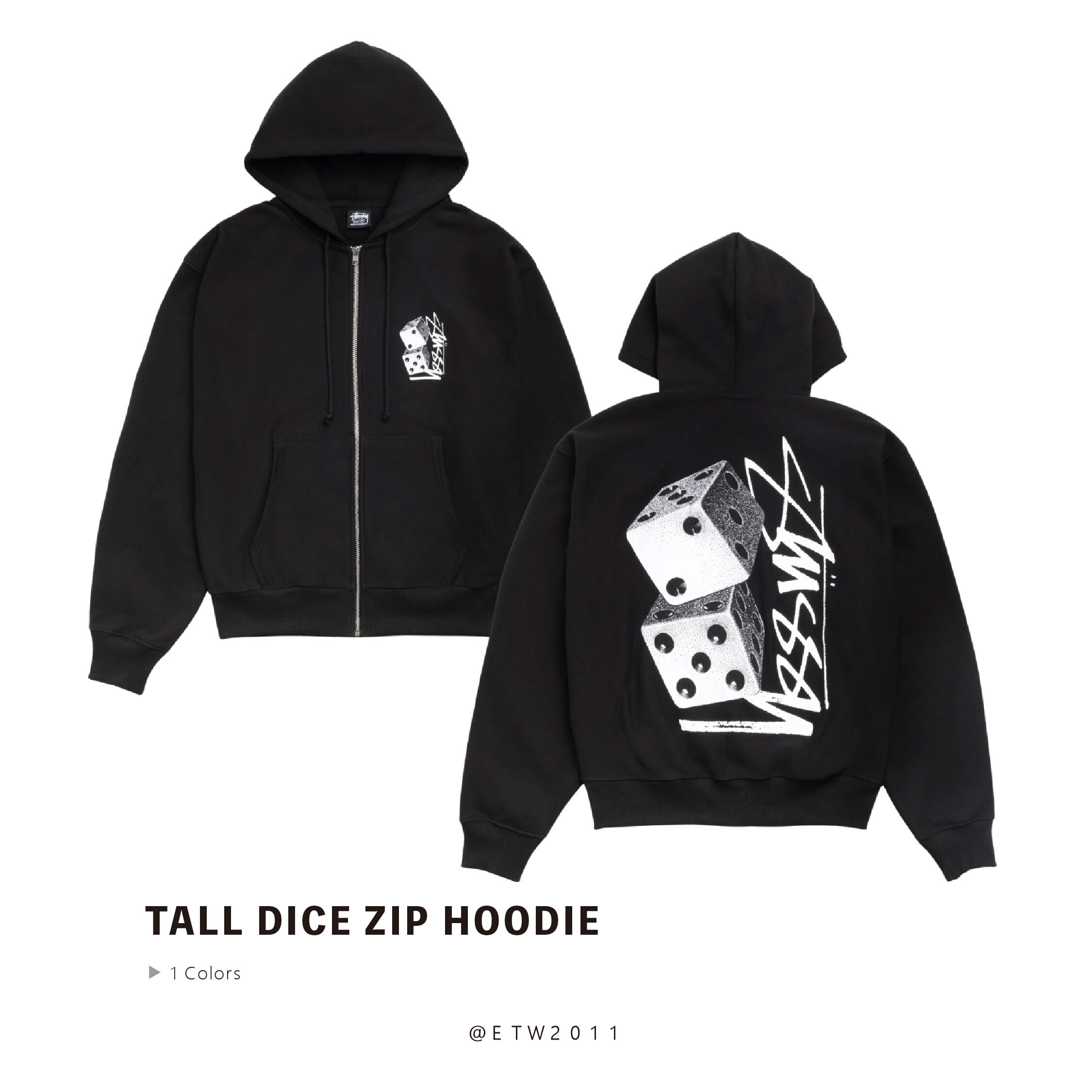 ☆ETW☆【EASY TO WEAR】STUSSY TALL DICE ZIP HOODIE 骰子 連帽 外套