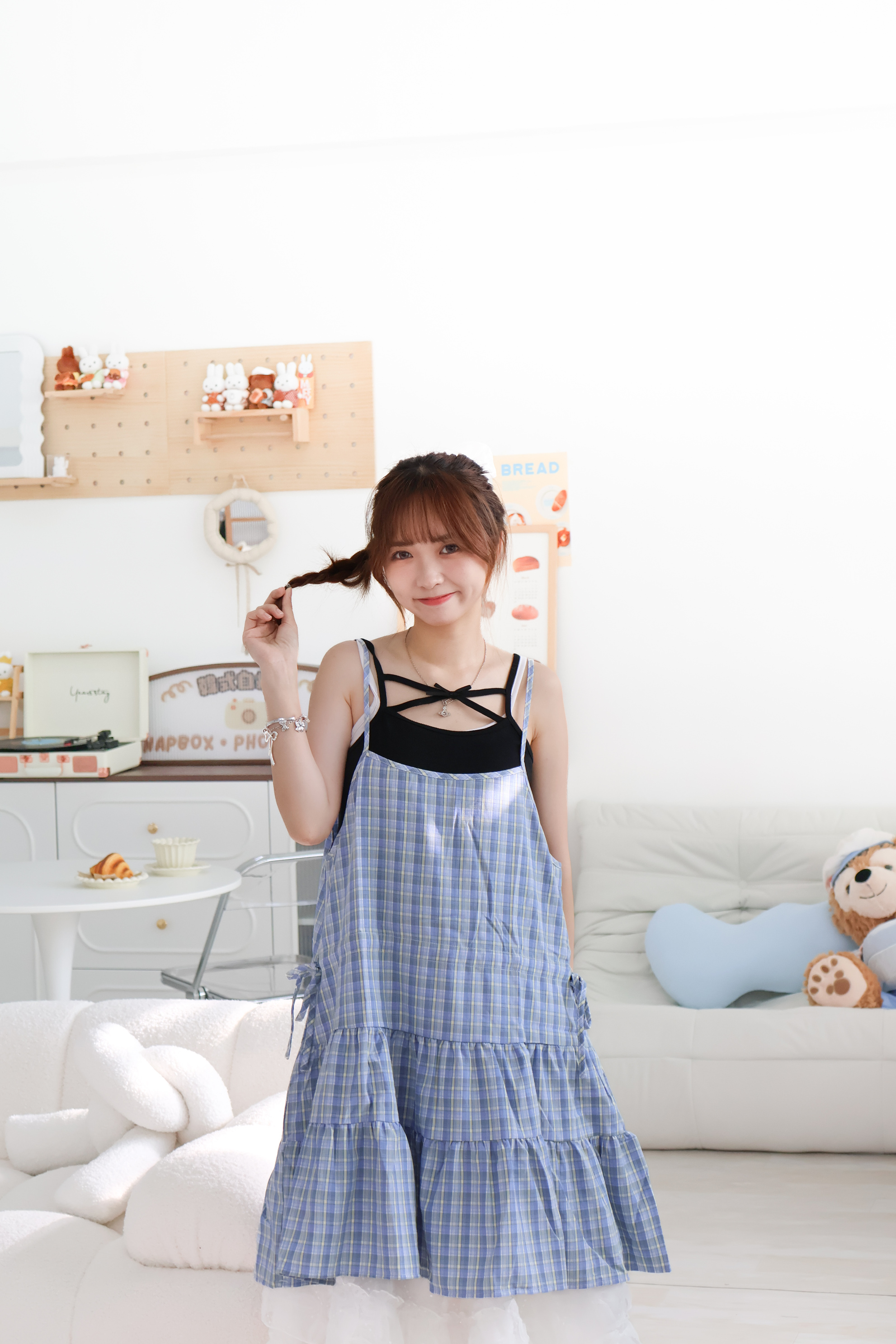 海鹽蛋糕綁結格子吊帶 · 2色入