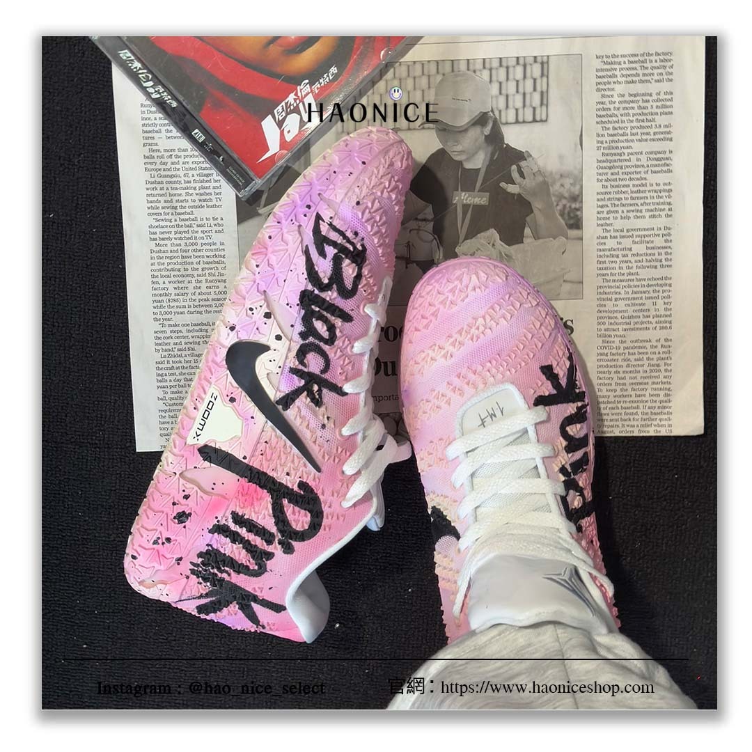 【HAO NICE】客製🎨 Nike Ja 3 莫蘭特三代 幻櫻 經典百搭 塗鴉潑墨 耐磨 男款 粉黑色低幫籃球鞋 ⚡️假一賠十 配合legit 驗貨
