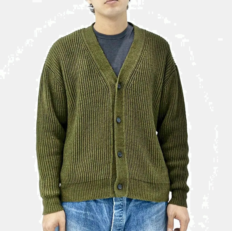 LAST SALE: A.PRESSE 2026 SILK LINEN LILIAN CARDIGAN (26SAP-03-10) - OLIVE SIZE 2 PRE ORDER ITEM (預訂中)