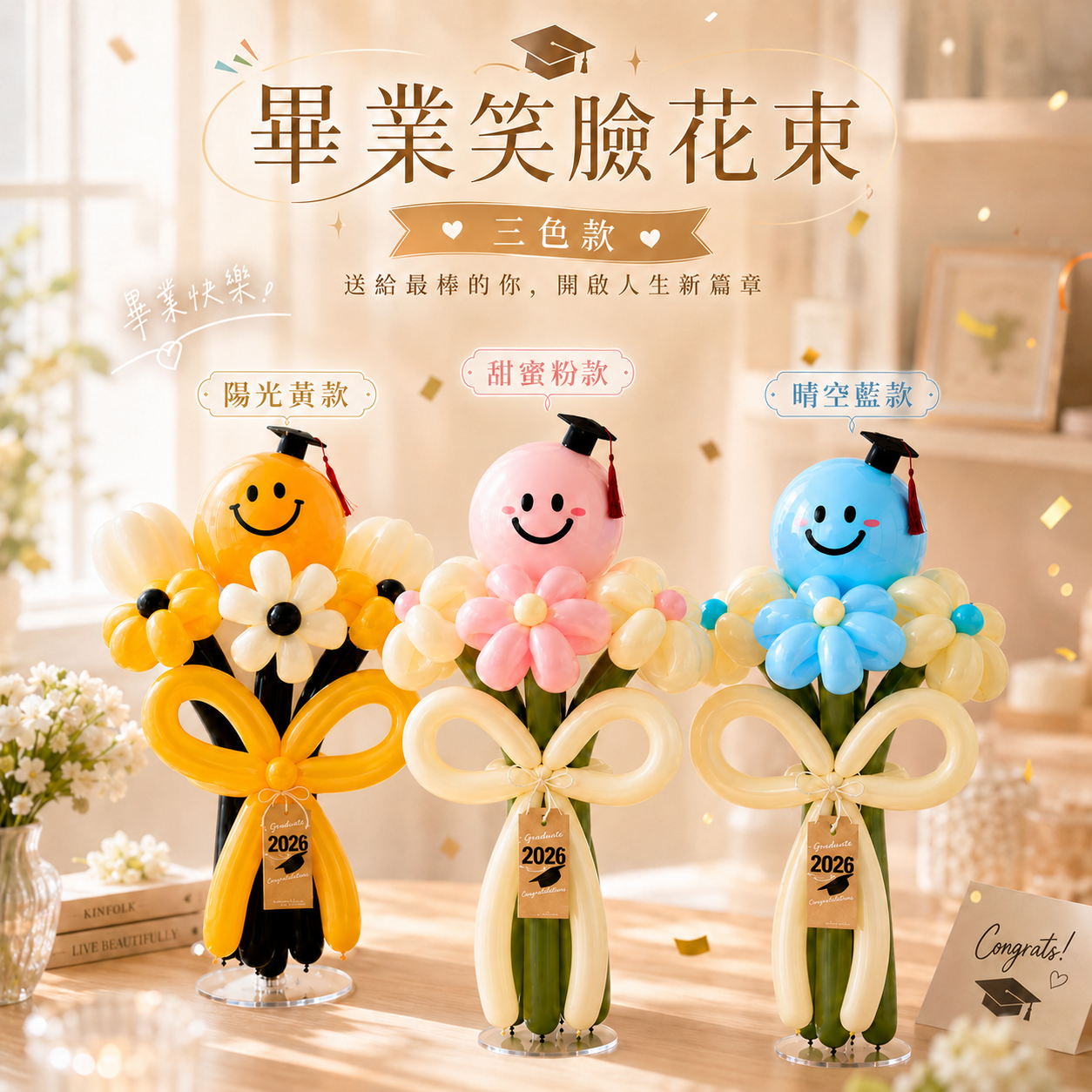 畢業笑臉花束
