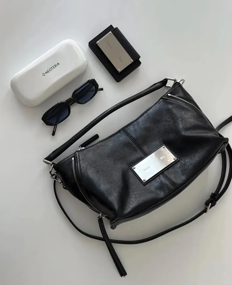<韓國> Matin Kim MK SIDE ZIPPER TWO WAY BAG 黑色 拉鍊 托特包 機車包 包包 MK2511BG004MBB