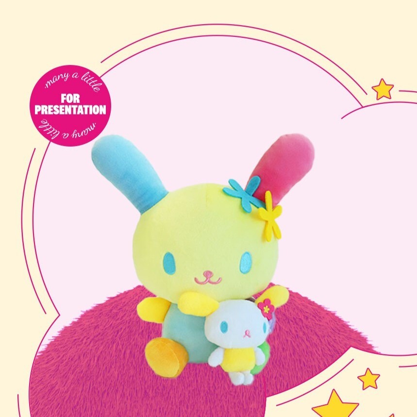 韓國 Sanrio  Usahana 彩虹兔 抱BB款公仔