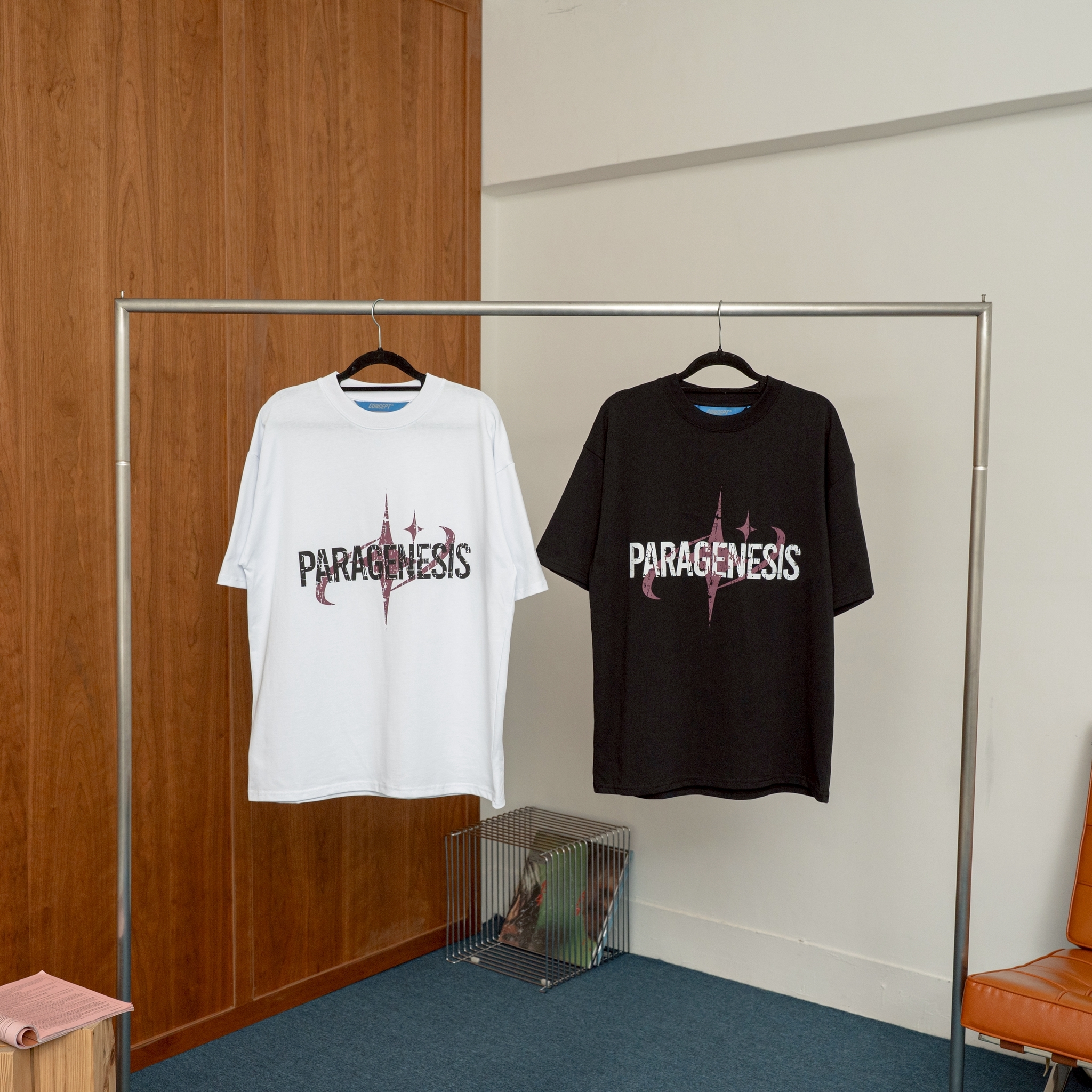 『RB』PARAGENESIS十字星剝落印花短T