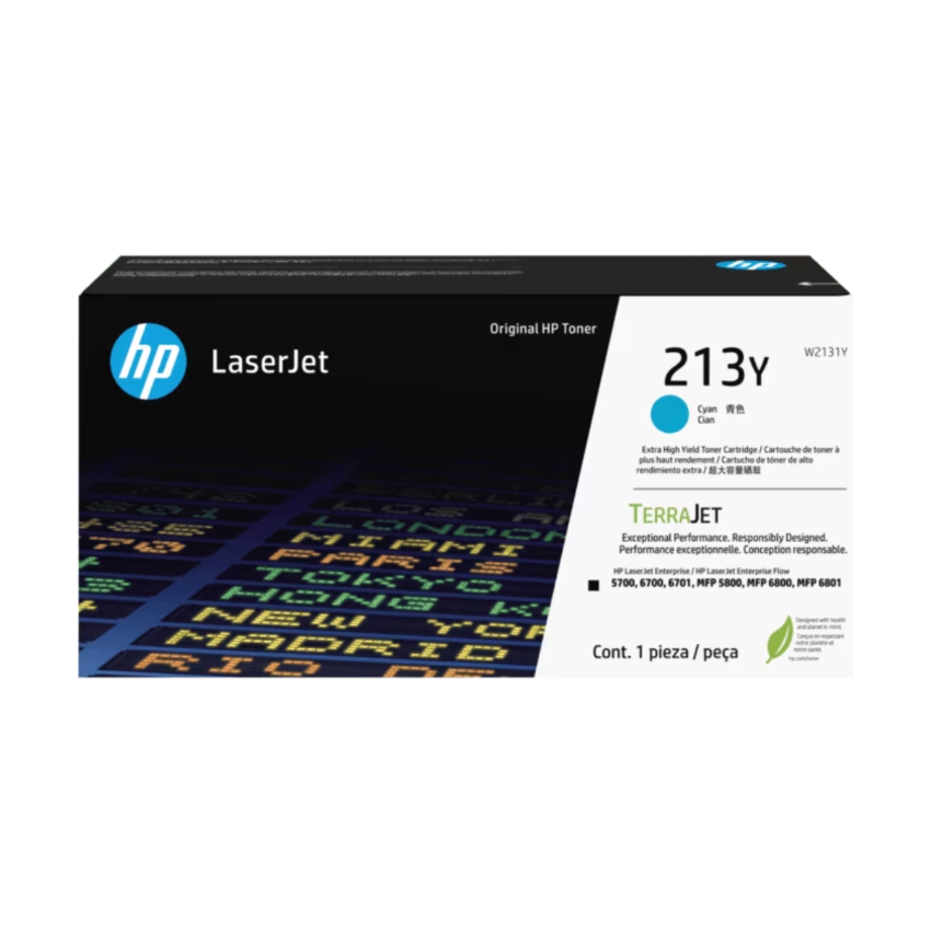 HP 213Y 超高打印量靛藍色原廠 LaserJet 碳粉盒 (W2131Y)