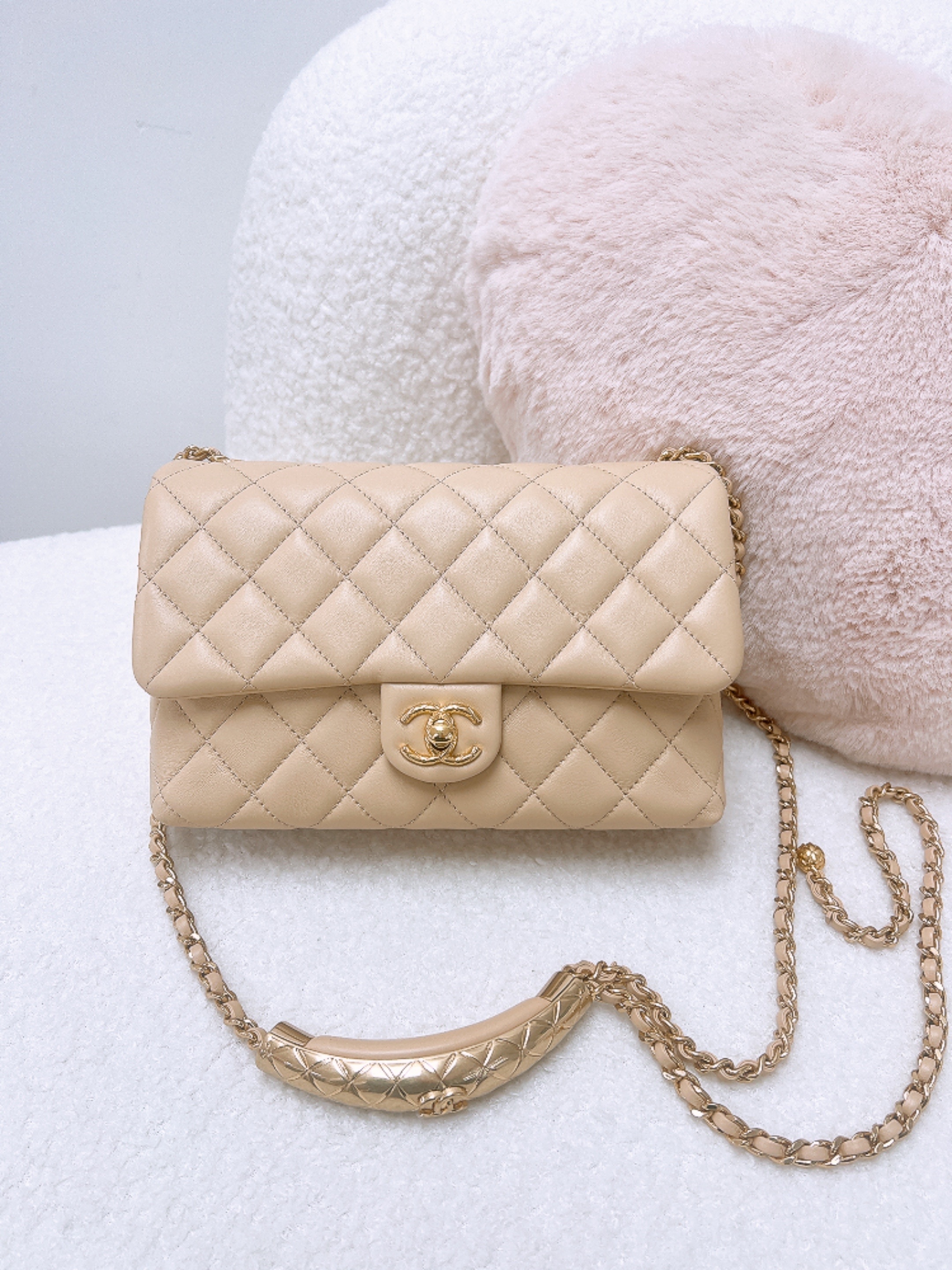 Chanel flap beige with adjustable chain