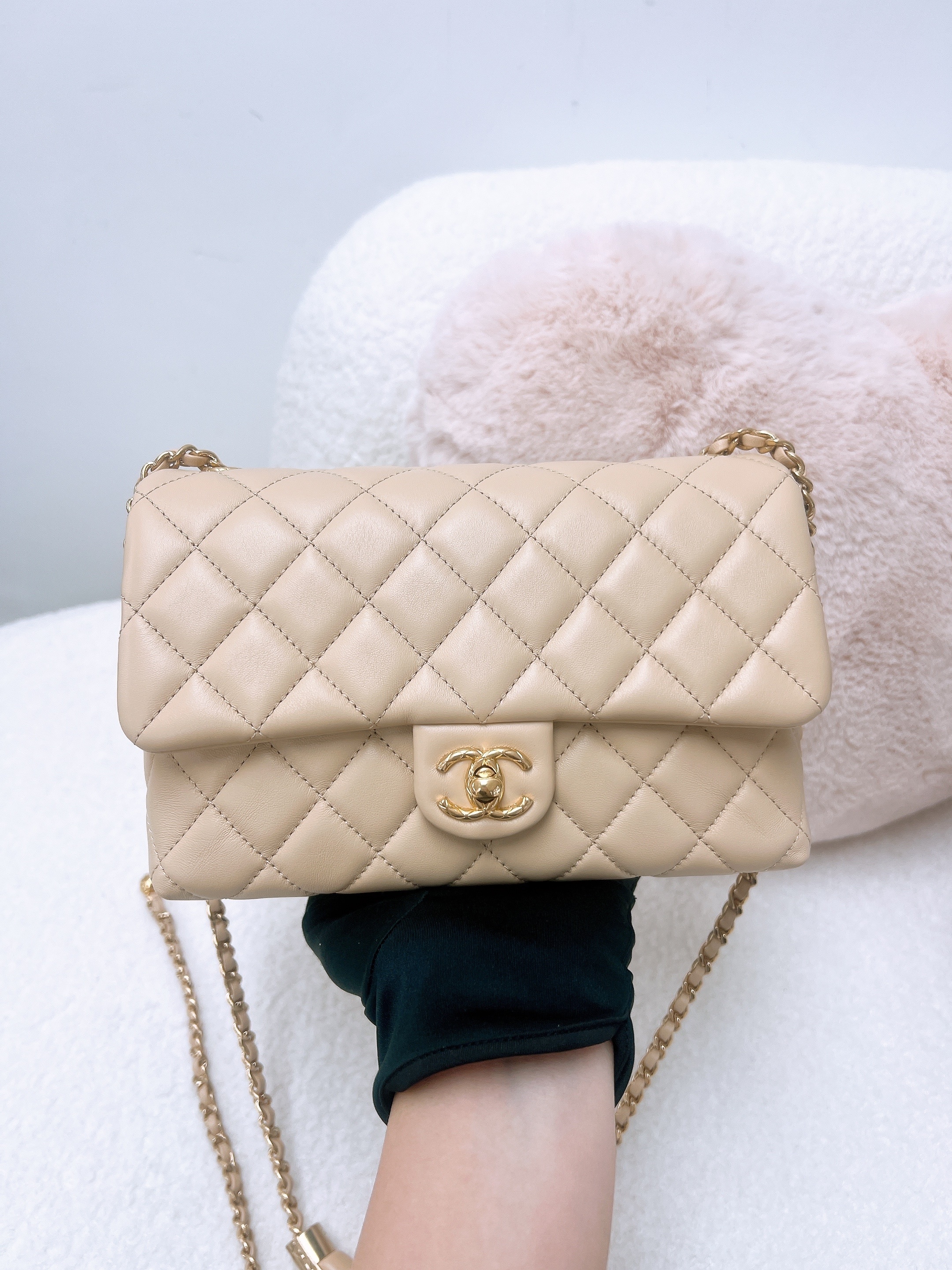 Chanel flap beige with adjustable chain