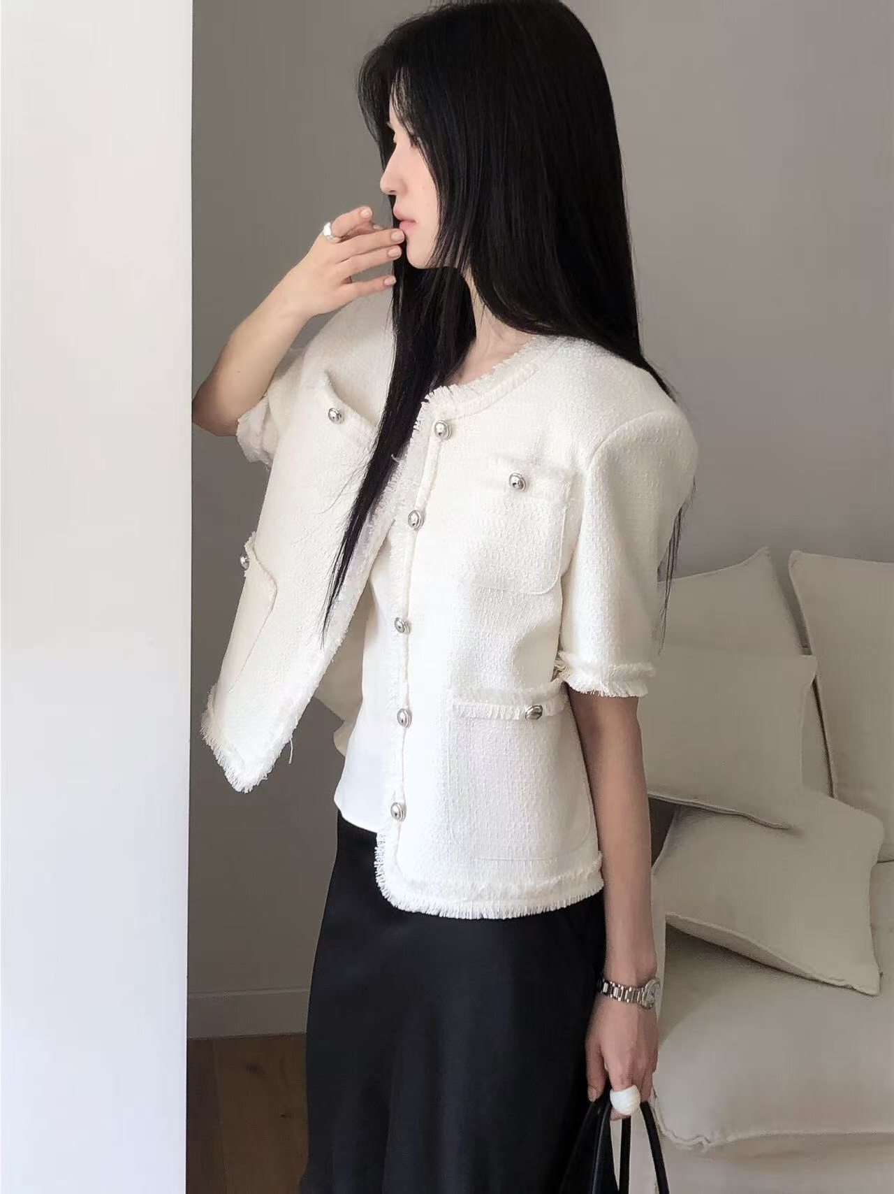 LB6219 流蘇細節小香風外套