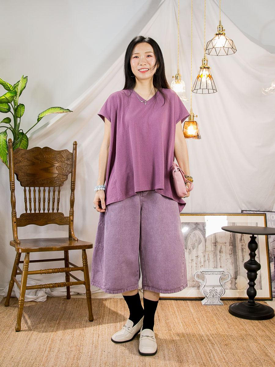 【22/5-25/5限時優惠】V領．娃娃形 COTTON料TOP