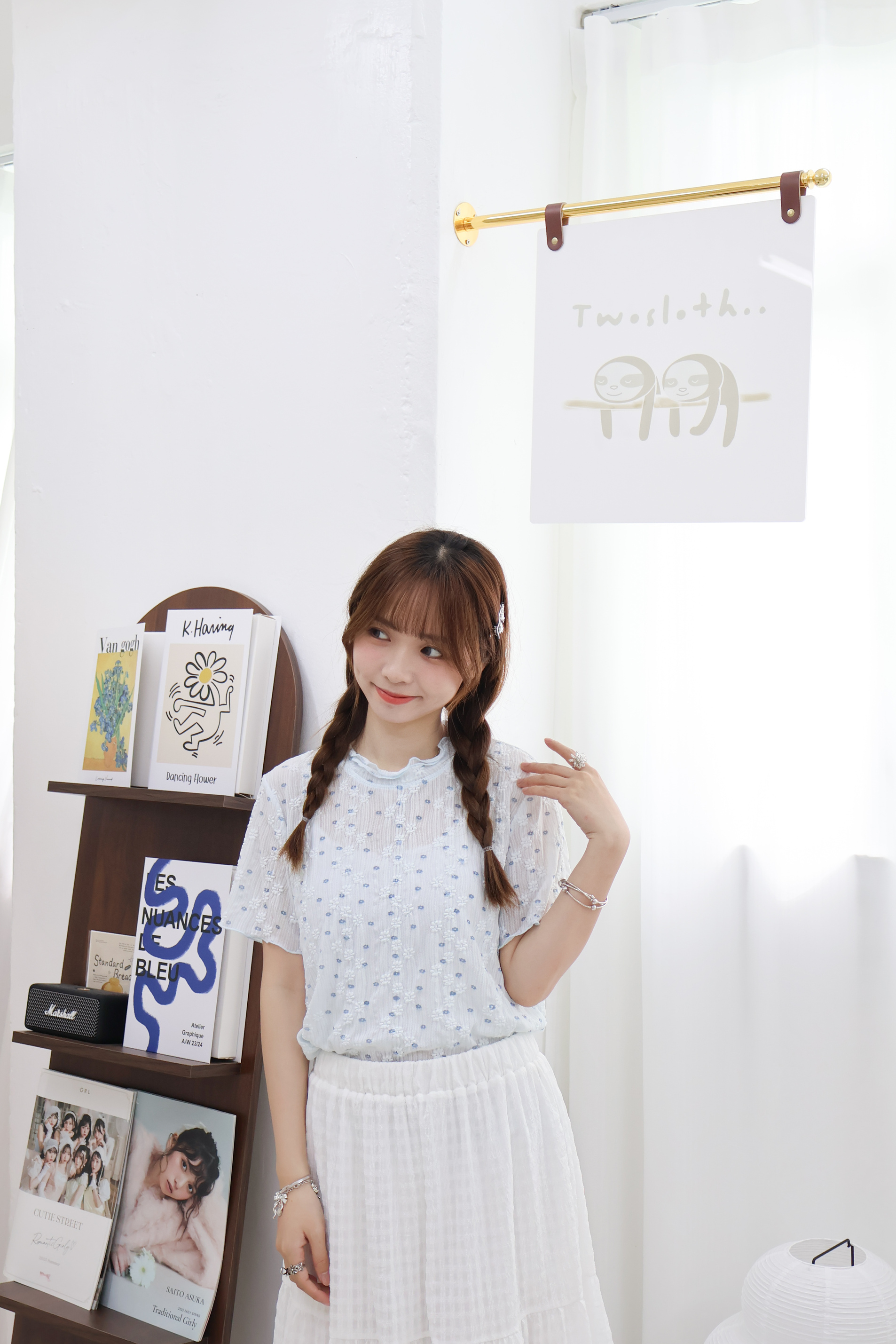 清新撞色小花上衣 · 3色入