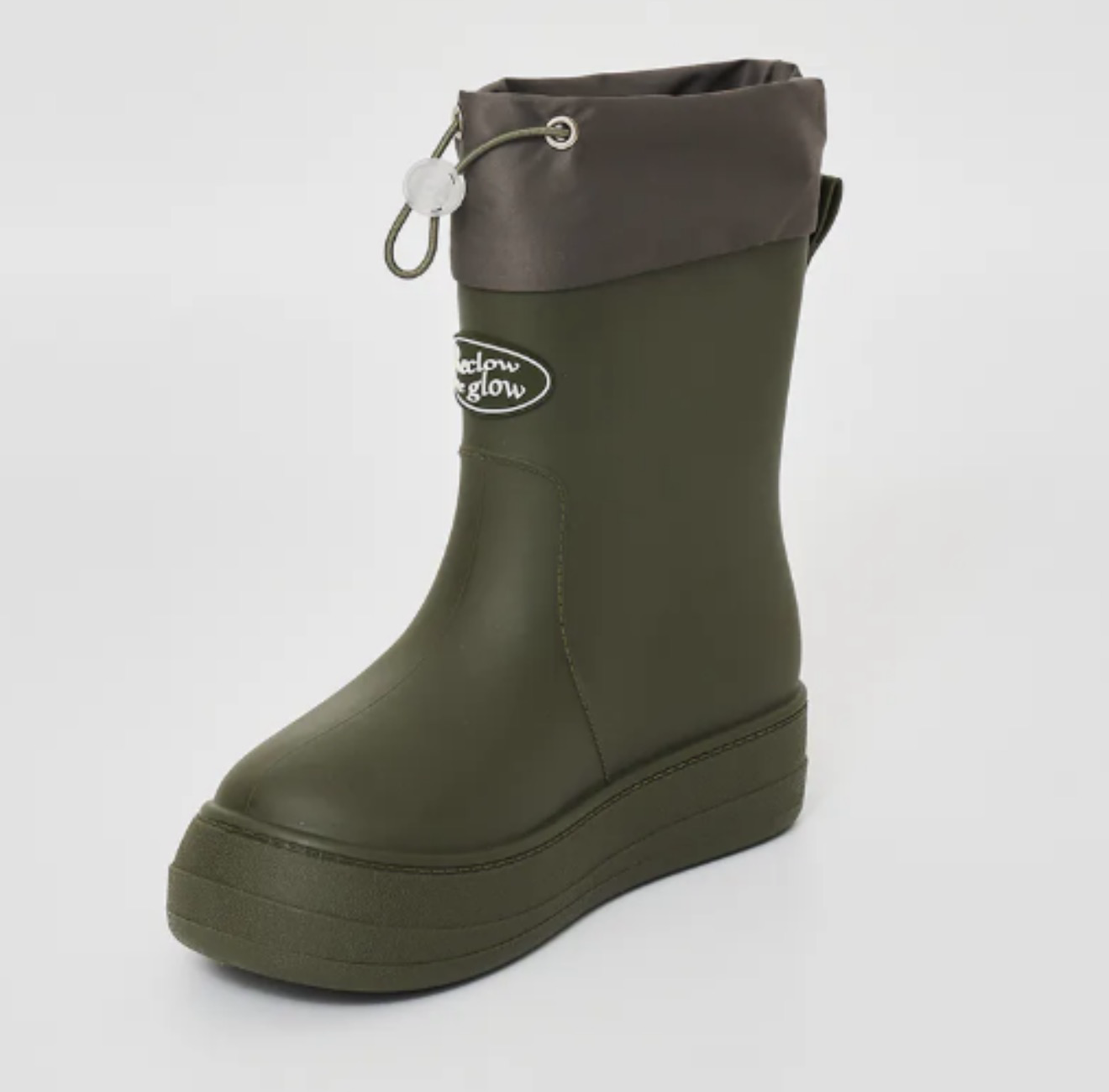 SZ16 韓國RECLOW RE-RAIN SHIRRING BOOTS -KHAKI