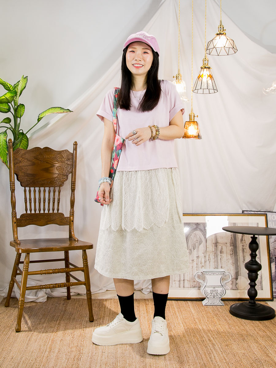 【多買多優惠】下擺LACE．COTTON料TOP【不設退換】