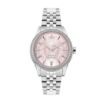 VV327PKSL Vivienne Westwood 32mm 紅粉色 提花 不鏽鋼 女裝 手錶 (香港行貨)