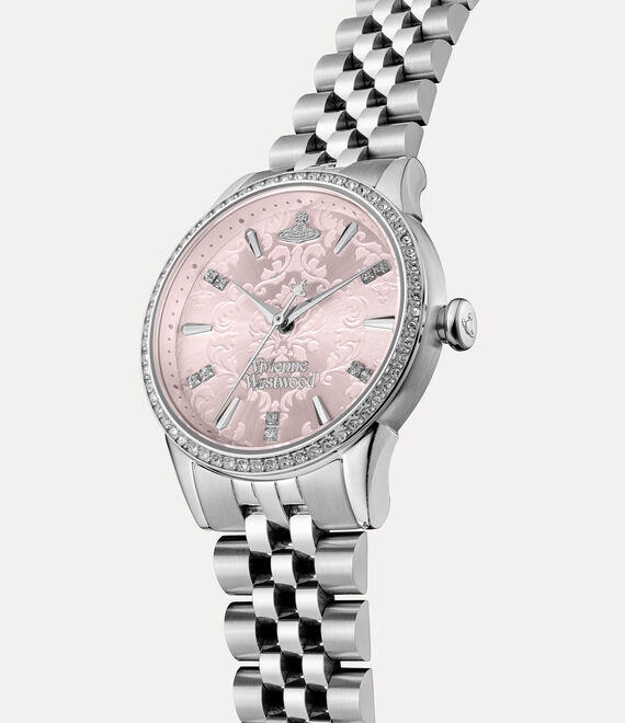 VV327PKSL Vivienne Westwood 32mm 紅粉色 提花 不鏽鋼 女裝 手錶 (香港行貨)