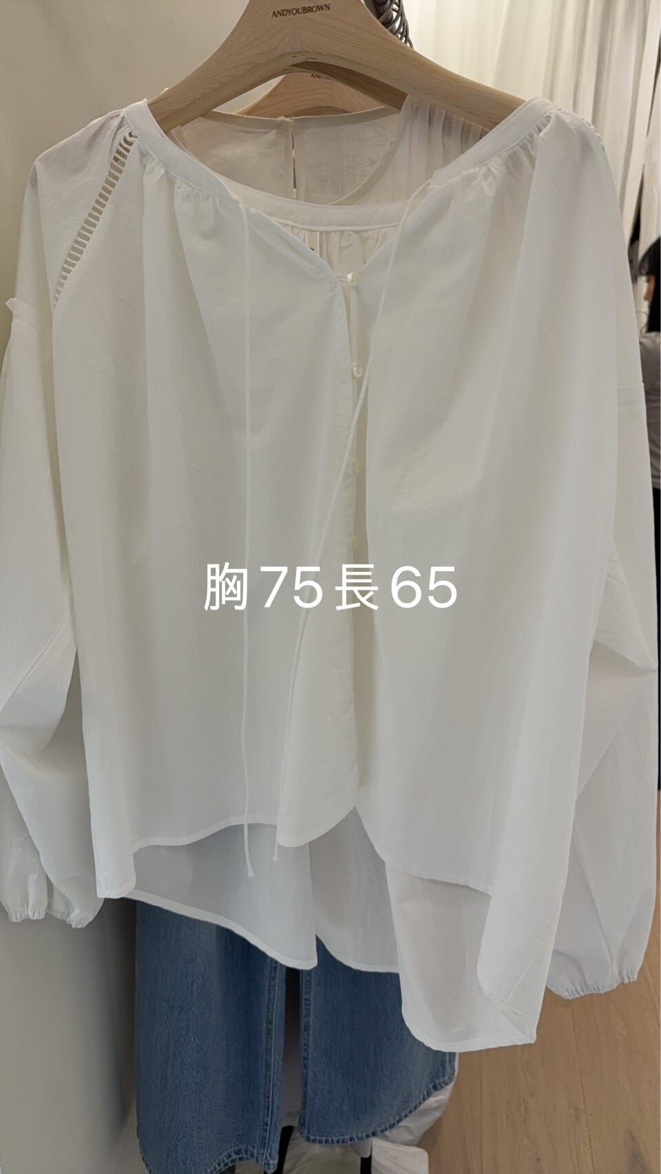 AY6247 籠袖皺褶混紡上衣