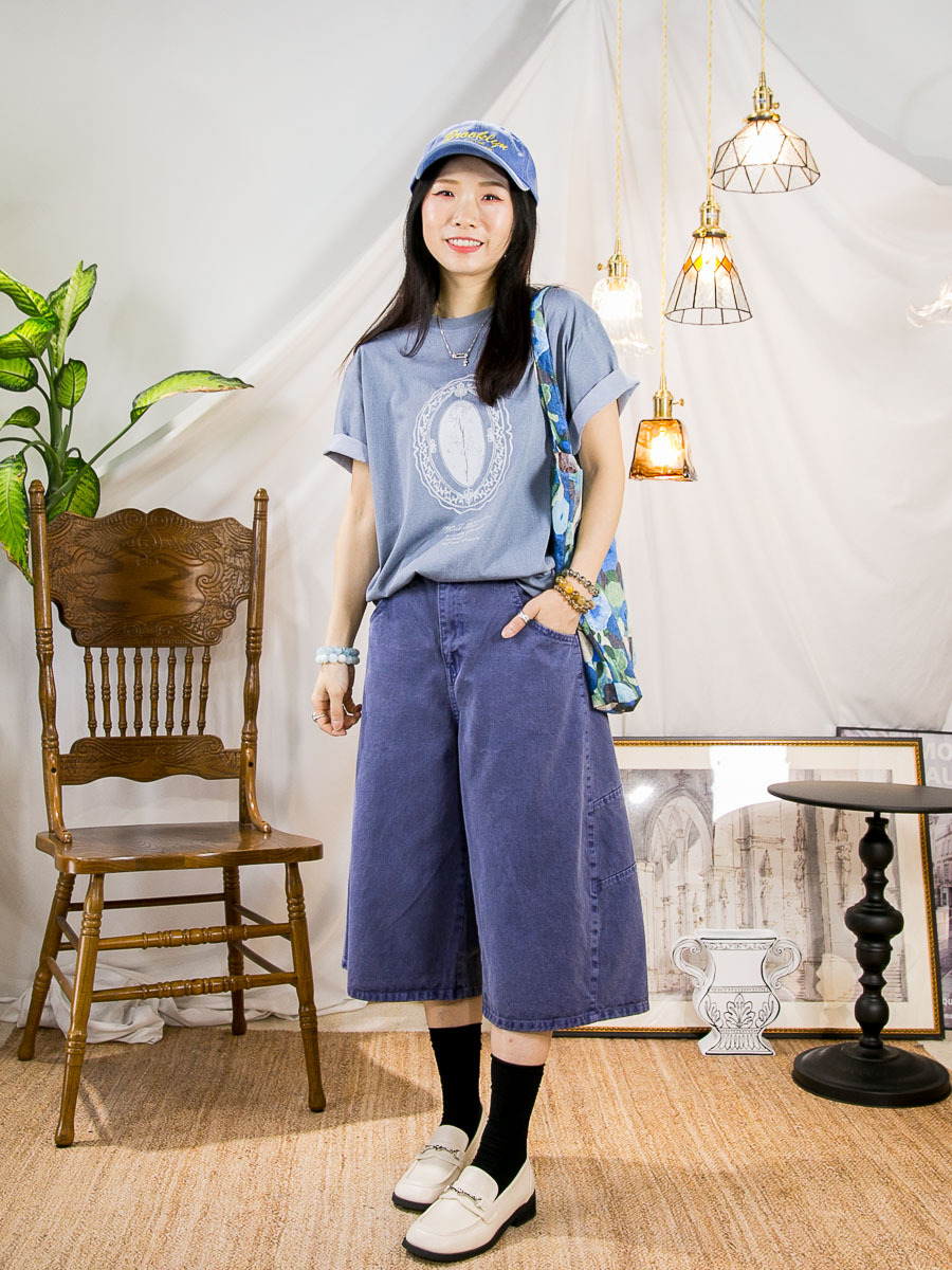 【22/5-25/5限時優惠】中間花花圖案PRINT．COTTON料TOP