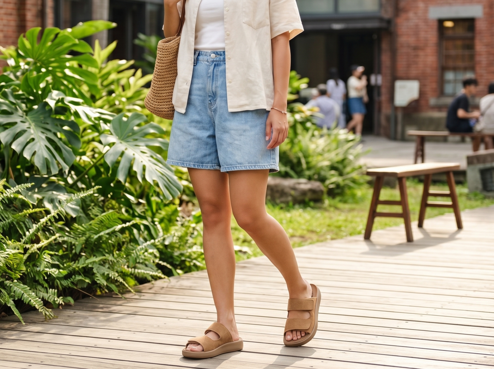 套了就走的時髦感!記憶沙發勃肯鞋百搭各種夏日服飾,單穿清爽透氣,搭配短襪更能輕鬆展現日系層次,一年四季都實穿。